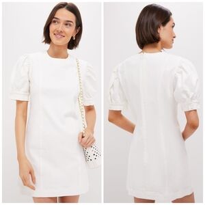 Hyacinth House White Stretch Denim Juniper Mini Dress, Large, Tuckernuck Denim